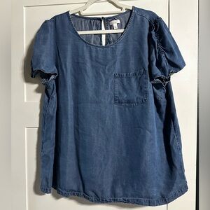 LC Lauren Conrad Blue Boxy Blouse